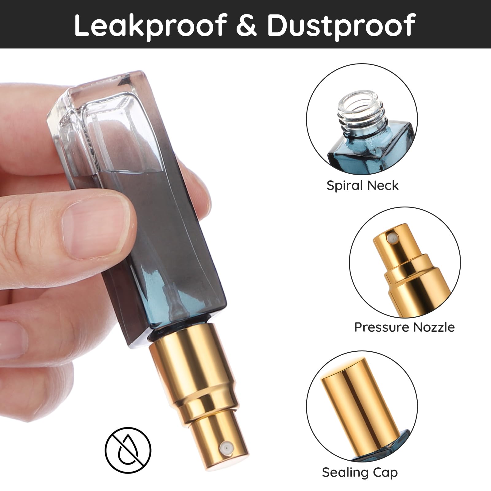 Segbeauty 10Ml Perfume Bottles Empty, Set Of 10 Mini Perfume Travel Refillable, Glass Spray Bottle Atomizer Portable Leak-Proof